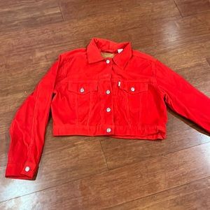 Cropped Corduroy Levi Original Jacket Red!